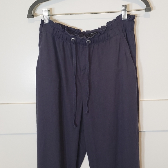 Social Standard By Sanctuary Linen Blend Jogger Pants Size Small Blue - Picture 2 of 13